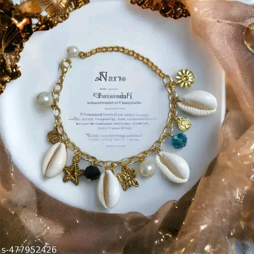 Boho Ocean Whisper Cowrie Shell Charm Bracelet