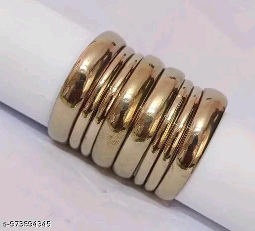 Aria Minimalist Stacked Gold Dome Rings (Set of 7)