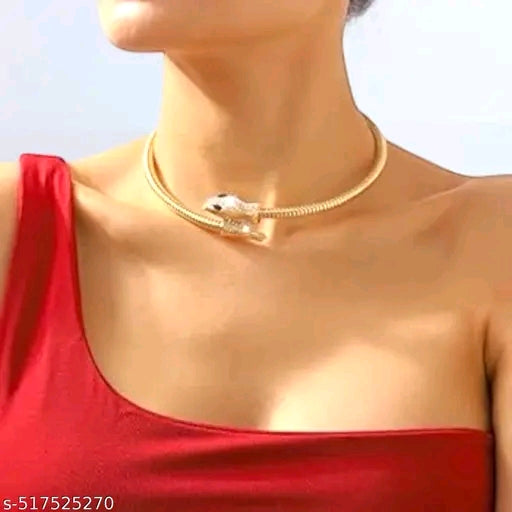Aphrodite Gold Snake Choker Necklace – Bold Statement Jewelry