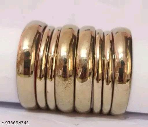 Aria Minimalist Stacked Gold Dome Rings (Set of 7)