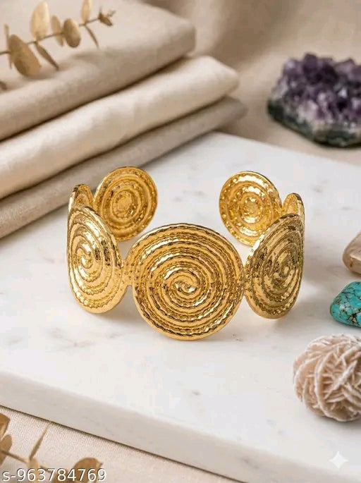 Cleo Vintage Textured Spiral Swirl Cuff Bracelet
