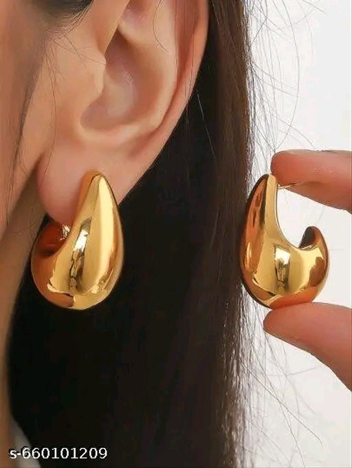 Zuri Viral Chunky Gold Waterdrop Hoop Earrings