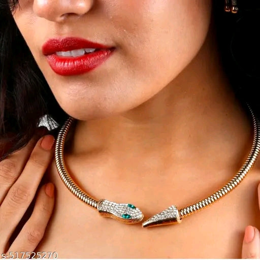 Aphrodite Gold Snake Choker Necklace – Bold Statement Jewelry