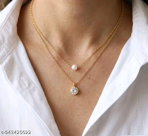 Aura 4-Piece Minimalist Layered Necklace Set – Elegant Daily Wear Pendant Combo